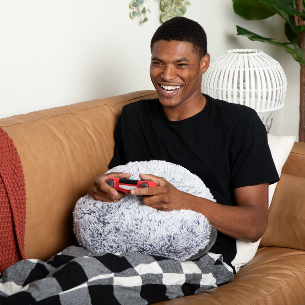 Hug Pillow - 10 lb with Pocket - Round Gray