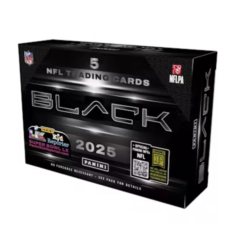 resizingforshopify-2025-09-23T122213.954 2025 Panini Black Football Hobby 12 Box Case - Image 1