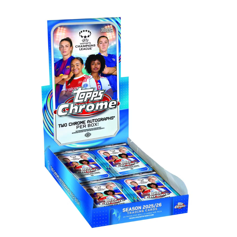 resizingforshopify-2026-06-11T122301.379-1 2025/26 Topps Chrome Women's UEFA Champions League Soccer Hobby 12 Box Case - Image 1